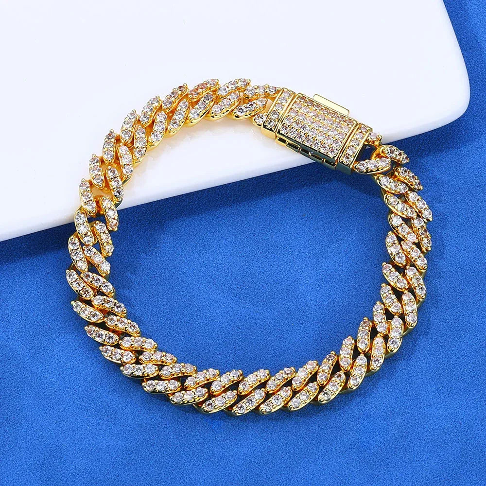 Custom 8mm S925 Silver Cuban Bracelet | Men's Luxury Hip Hop Jewelry | Caratix - CaratixJewelry